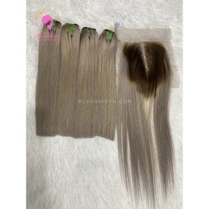 ash blonde color bone straight hair
