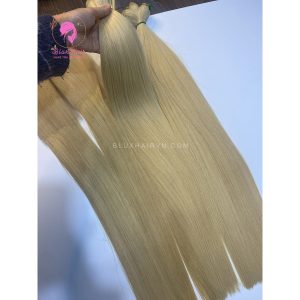 light blonde color bone straight human hair extension Bluxhair