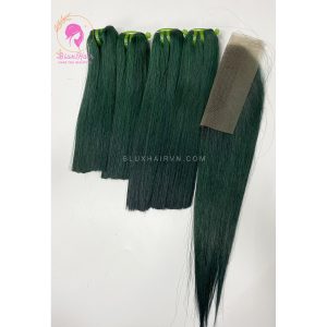 green color bone straight hair