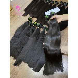 natural straight natural color human hair extension Bluxhair